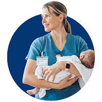 Staff Member Holding Baby